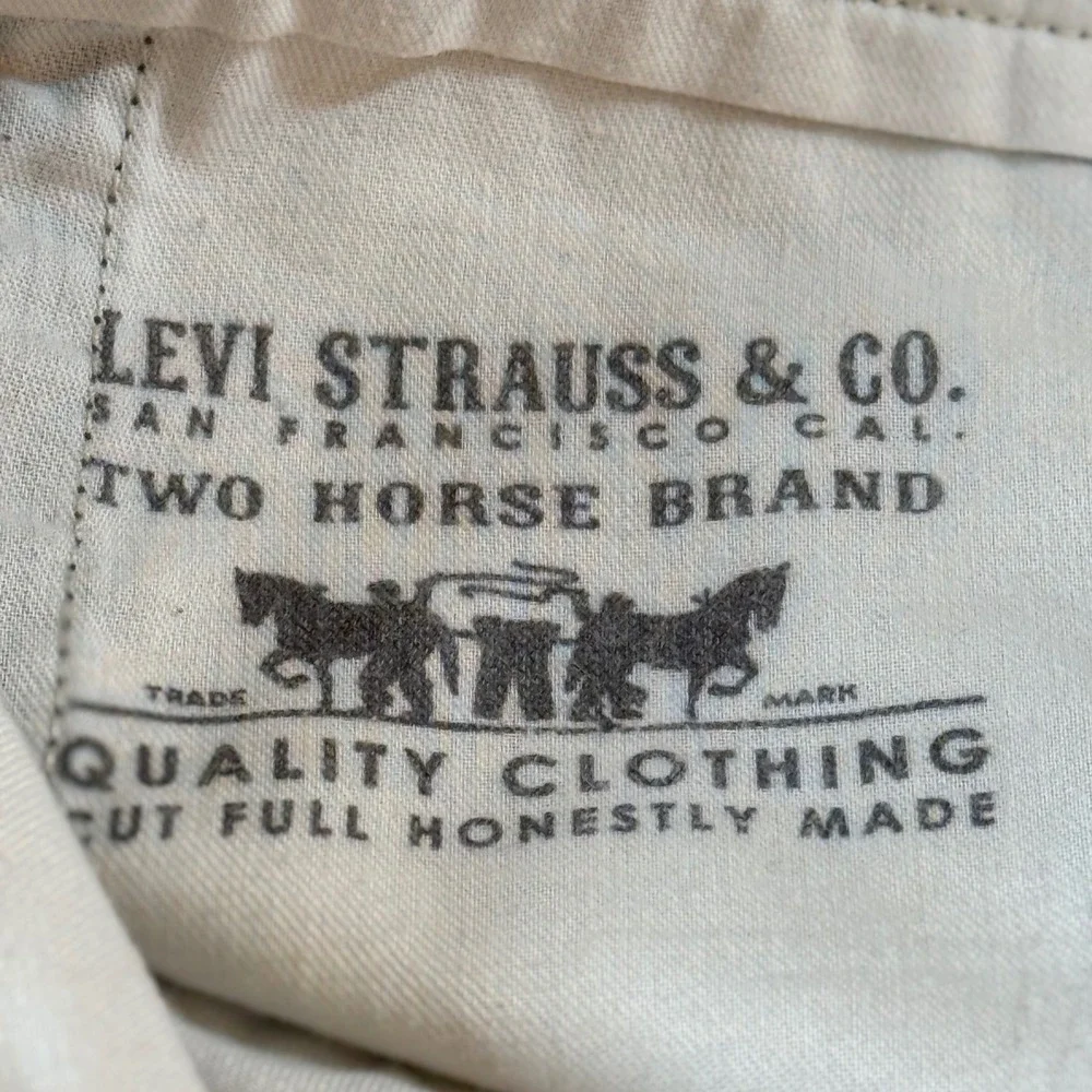 Levi Strauss Mens Blue Linen Cotton Blend Chambray Chino Trousers Pants 34x31